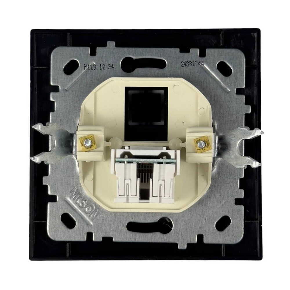 Розетка Nilson Touran чорна мат комп'ютерна  2-на CAT5e RJ45 ( 24381044 )